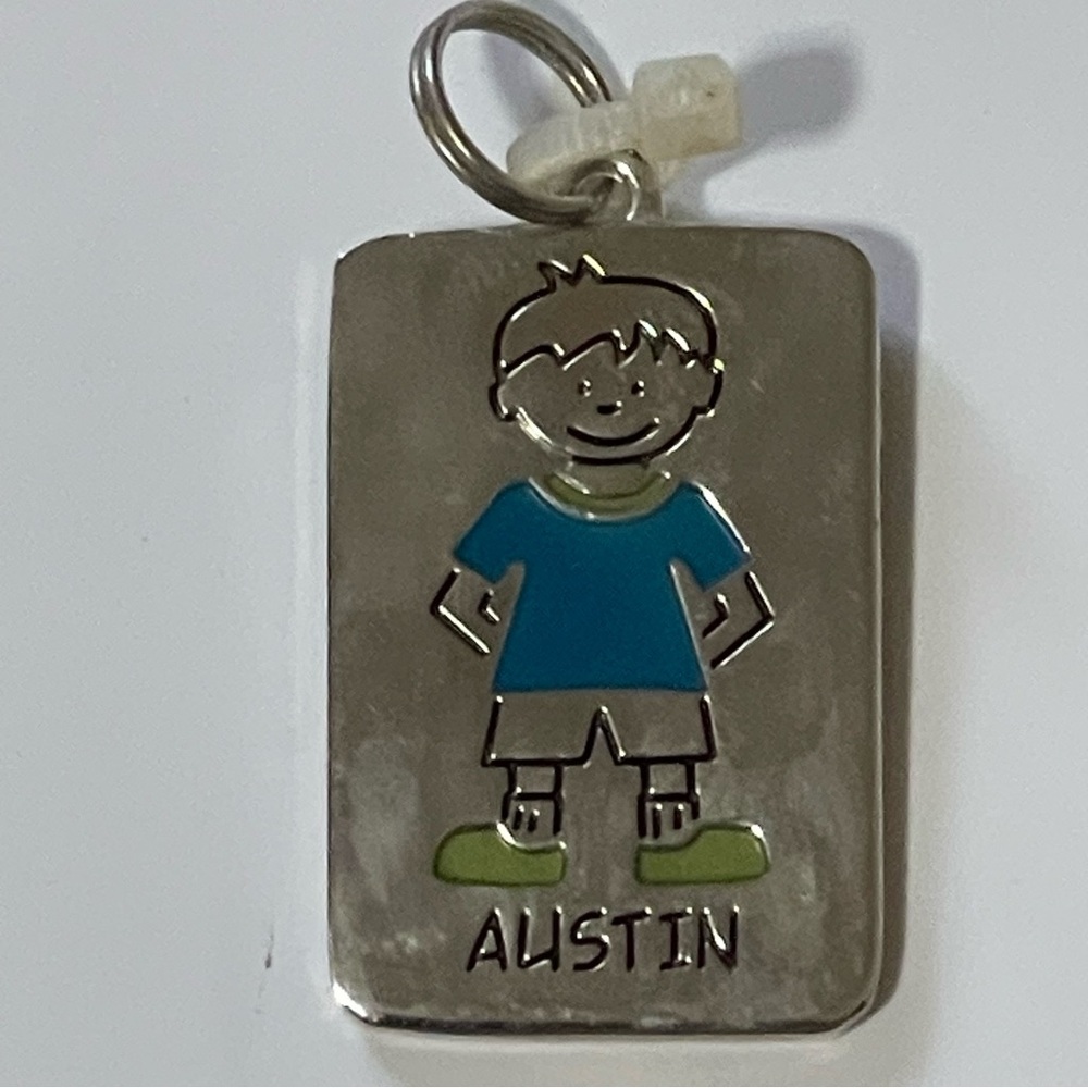 GANZ Kids Name Tag Charm ID Backpack Pull "AUSTIN"